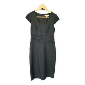 Women's Banana Republic Black Mid Length Stretch Shift Rear Zip Dress - Size 6